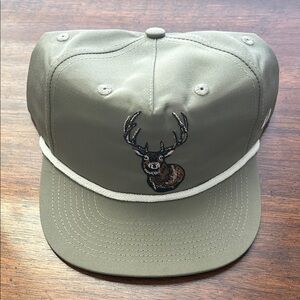 Duck Camp Olive Green Cap with Deer Embroidery